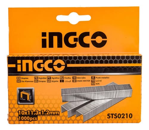 Grampas Clavos Ingco Sts0210 De Acero Para Clavadora 10mm (1000 Unidades) Plateado