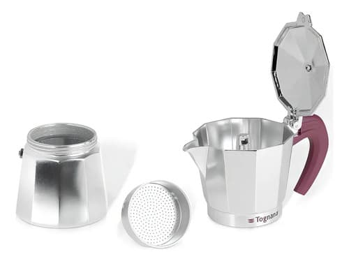 Cafetera Italiana Tognana 9 Tazas 3 Años De Color Aluminio