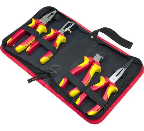 Alicates Aislados Tolsen 160mm 180mm 200mm Set 4 Piezas -sc
