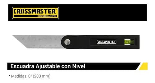 Falsa Escuadra Con Nivel 200 Mm Regla De Acero Inoxidable