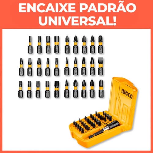 Juego De 30 Brocas Impact Bits De Ingco Con Funda