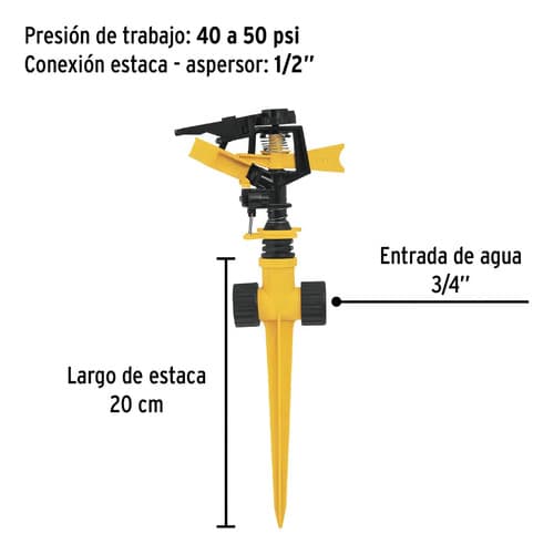 Aspersor De Riego Regulable Por Pulsaciones Pretul Aspro-11x