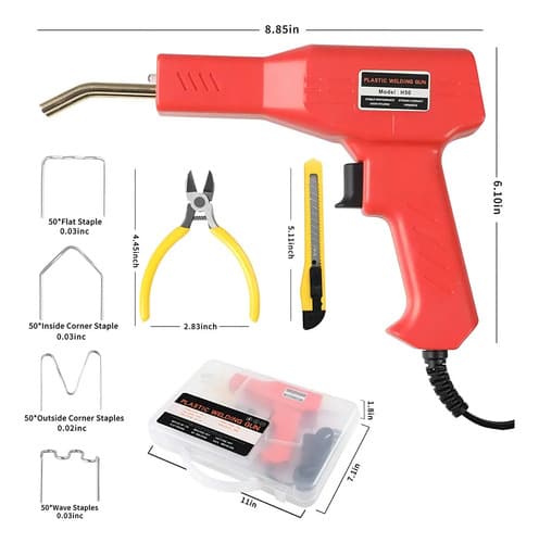 Soldadora De Plásticos 50w Universal Importaciones Con Maletín Rojo