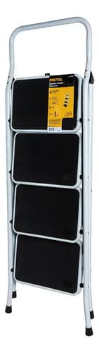 Escalera Truper Tubular Plegable 150 Kilos 4 Peldaños 24122 Color Blanco