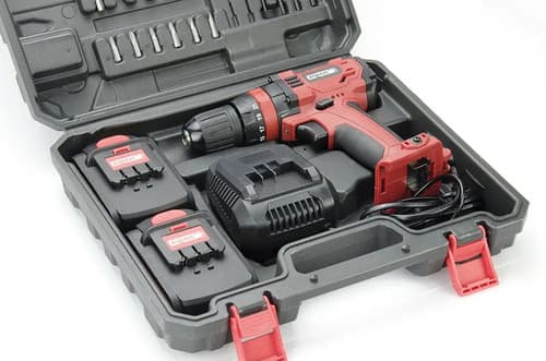 Taladro Atornillador Inalambrico Equus 1009ft 20v 2 Bateria Litio Maletin Color Rojo