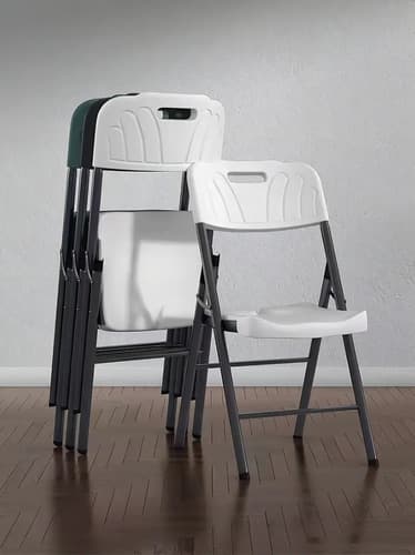 Silla Plegable De Metal Y Pvc Blanca Blanco