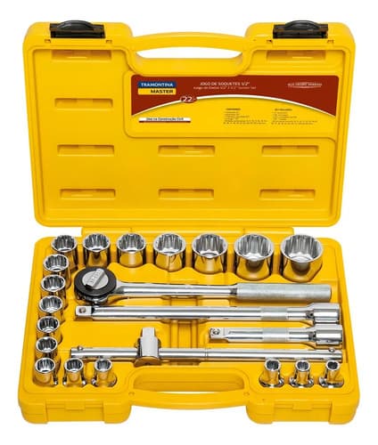 Juego Dados 22 Piezas Encastre 1/2'' Tramontina Master - Fc