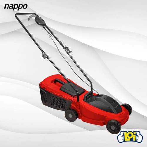 Cortadora De Césped Nappo Eléctrica + Bolsa Recolectora 25l Rojo