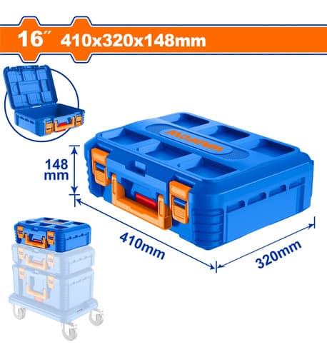 Caja De Herramientas Plástica 16  Apilable Wadfow Azul