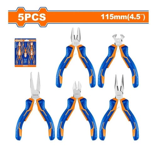 Set 5 Mini Pinzas Y Alicate 115 Mm Wadfow De Precision