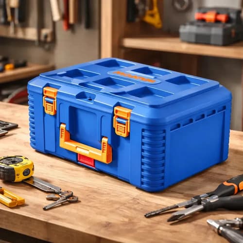 Caja De Herramientas Apilable De 19 Wadfow Carga 22 Kg Azul Azul