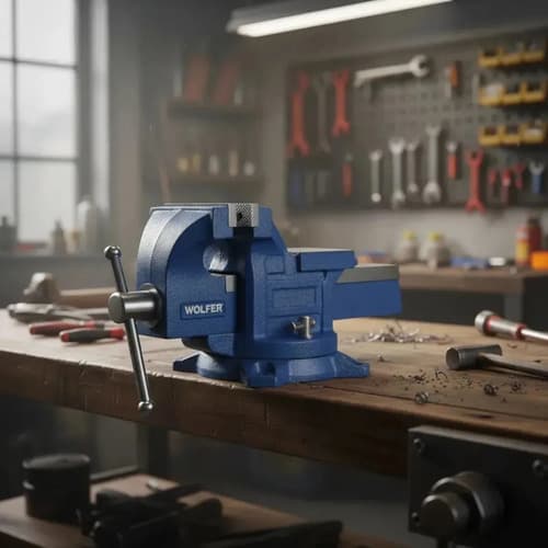 Morsa De Banco N° 4 Industrial Reforzada Profesional 100mm Azul