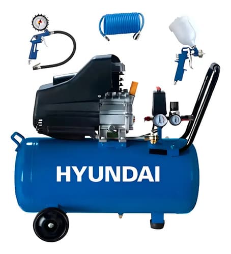 Motocompresor Hyundai Hyac24dk C/ Kit 24 Lts 2 H.p. Color Azul