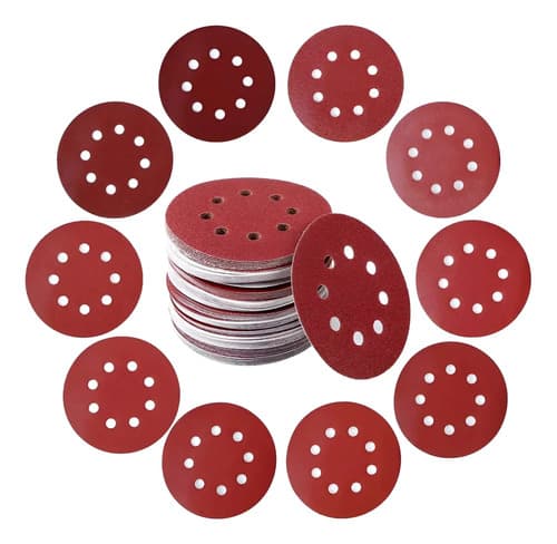 10 Lijas Disco 7 PuLG. 180mm Granos 8 Agujeros Lijadora Pulidora