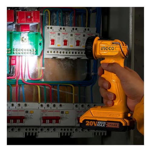 Set Taladro Atornillador + Amoladora + Linterna Ingco Puntas Color Amarillo Frecuencia 50hz 60hz