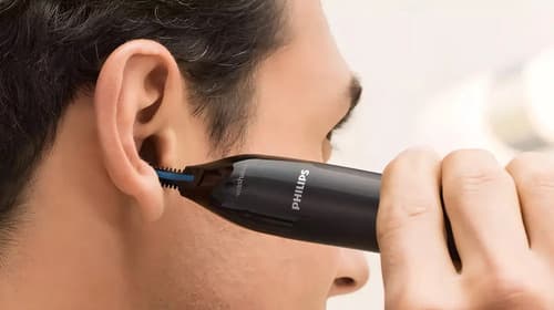 Recortador De Pelos Para Nariz Orejas Cejas Nose Trimmer Philips Nt1650 Series 1000 Negro