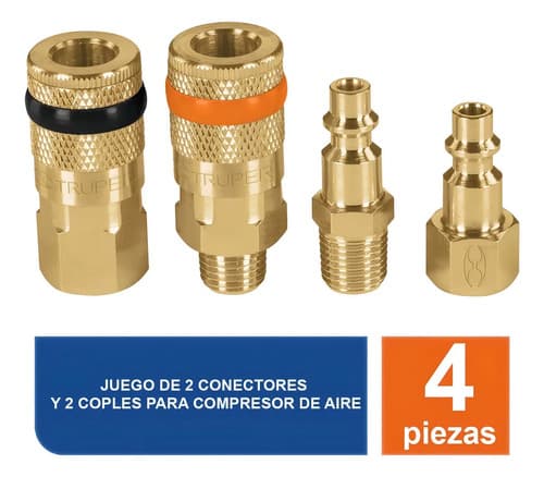 Kit De Coples Y Conectores Rapidos De Laton Para Compresor