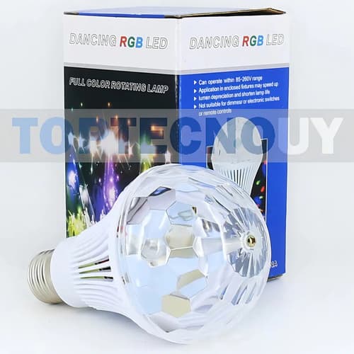 Lampara Led Rgb Colores Giratoria Discoteca Fiestas E27 3w ® Multicolor