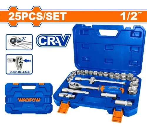 Set 25 Piezas Dados Y Crique 1/2  Wadfow