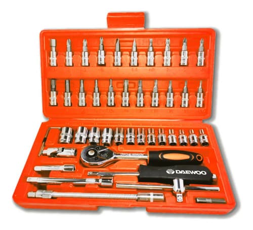 Kit Set De Herramientas Tubo Daewoo Dahts046-d 46 Piezas Color Naranja