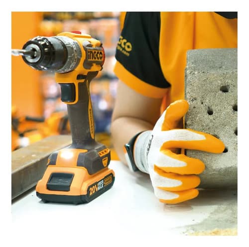 Taladro Atornillador 20v Ingco Brushless Portátil + Extensor Amarillo 50 Hz 60 Hz