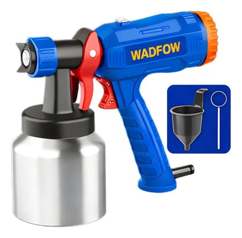 Pistola Para Pintar 500w Con Vaso De Aluminio 800ml Wadfow Azul