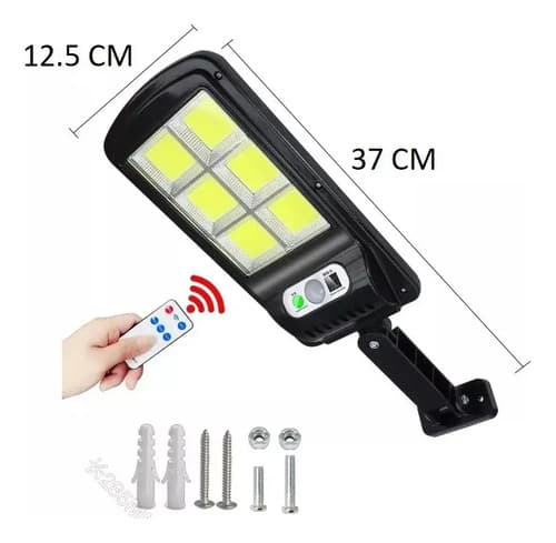 3 Lamparas Luz Foco Solar 240 Led Exterior Con Sensor Negro