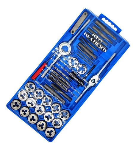 Juego De Terrajas Macho Y Hembra 40 Piezas Acero Al Carbono Azul