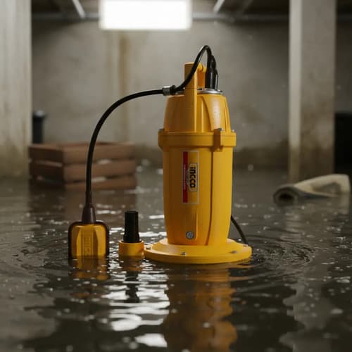 Bomba Sumergible 1/2hp 370w 100l/min Altura 17m Ingco Amarillo