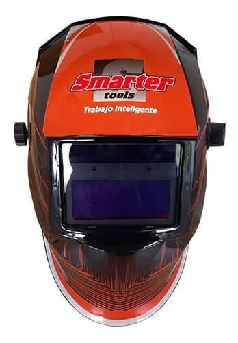 Máscara De Soldar Smarter Profesional Mma-mig-tig Protección Din 16 Fotocromática 2 Sensores Naranja