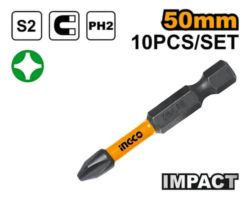 Puntas Para Taladro Y Destornillador Eléctrico Ingco Sdbim71ph250 - 10 Unidades X Pack