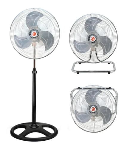Ventilador Goldtech 3 En 1 Con 3 Aspas Metal, 18   220 v 45.72 Cm Negro Plateado