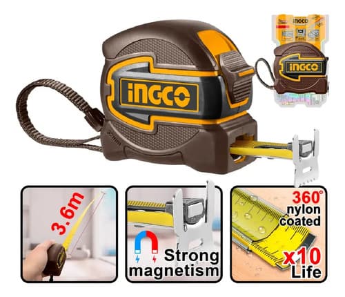 Cinta Metrica Con Gancho 5 Metros X 32mm Ingco Hsmt80532