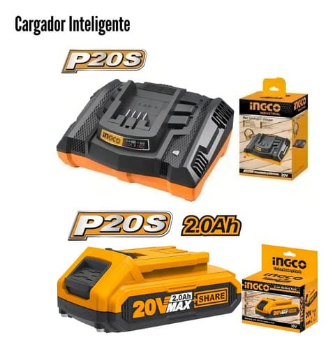 Llave Chicharra 3/8 Inalambrica 20v Bateria + Cargador Ingco Color Amarillo