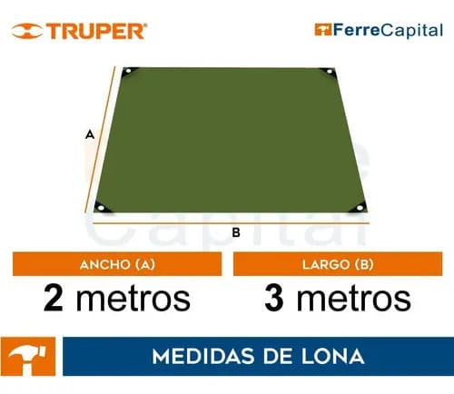 Lona Truper Ex.super Reforzada 2 X 3 Uso Rudo Camping Camion Lt-23x
