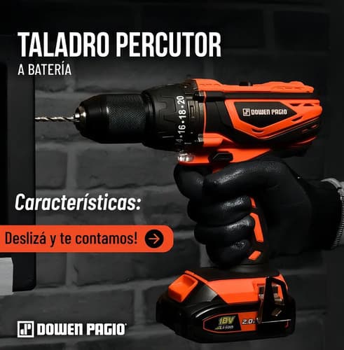 Taladro Percutor 13mm Dowen Pagio No Incluye Batería Color Naranja