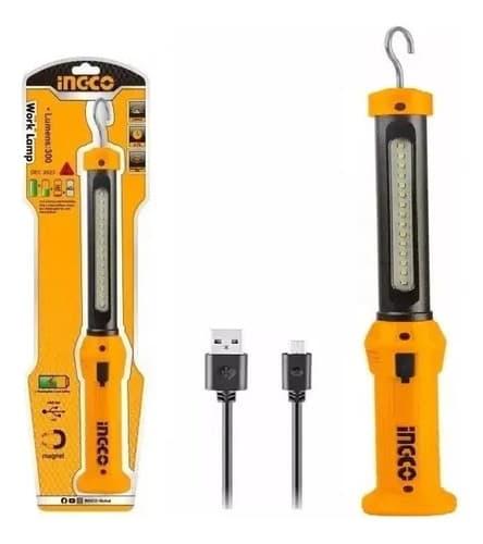 Linterna Lampara Magnética Recargable Ingco Hwli35261 *ub* Color De La Luz Blanco