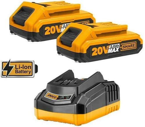 Taladro Atornillador Percutor Impacto 20v Ingco 2 Baterias Amarillo 50