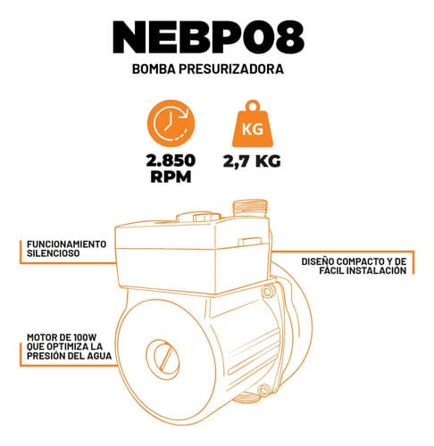 Bomba Presurizadora Nebraska 100w Elevadora De Presión