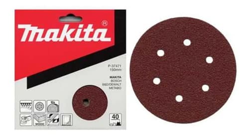 Lijas De Disco Makita Con Velcro De 150 Mm Y Grano 40 (pack De 10)