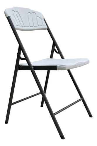 Silla Plegable De Metal Y Pvc Blanca Blanco