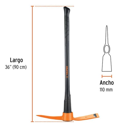 Pico Punta Pala 5 Lb Cabo Fibra Vidrio Truper Tp-5m