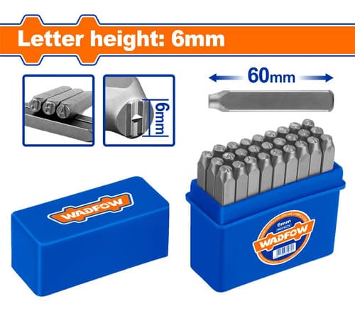 Set X 27 Letras De Golpe A-z Y Simbolos 6mm Wcc9276 2.54 Cm