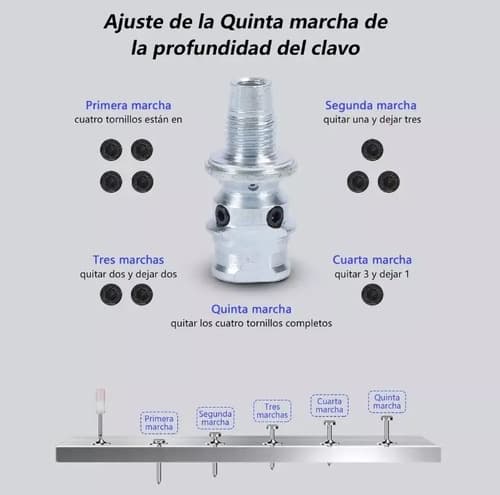 Pistola De Fijación Portátil Vangroup Con 100 Clavos Para Metal Y Plástico 33.8 Cm