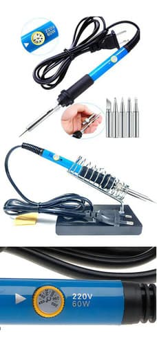 Kit Estaño Soldador 60w Temperatura Ajustabable Azul