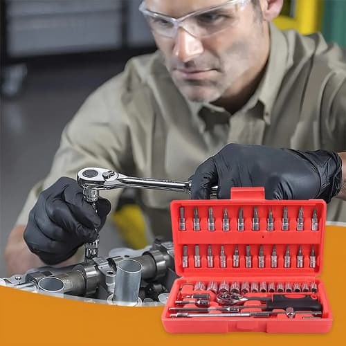 Caja De Herramientas Rojo Marca Cualquiercosa 46 Piezas Maletín