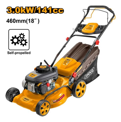 Corta Cesped A Nafta 3.0kw 141cc Autopropulsada Ingco Amarillo