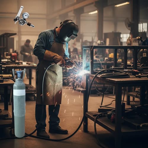 Kit Tig Tubo Argon De 4 Mts Cubicos + Regulador + Manguera