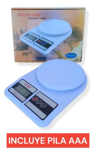 Balanza De Cocina Digital Electronic De 10 Kg Con Función Tara Blanco