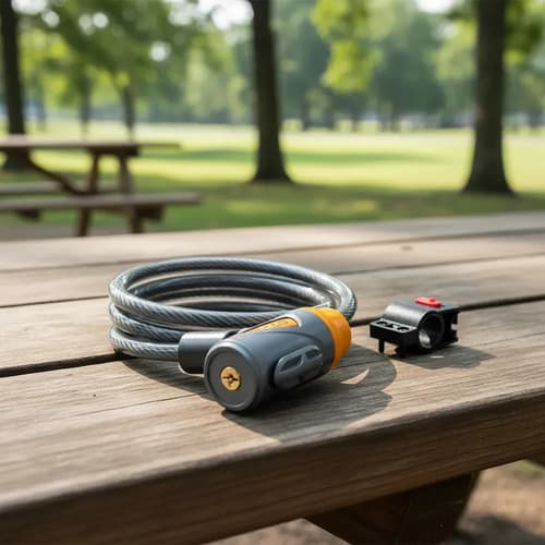 Candado Para Bicicleta 10x1000mm Con Cerradura Ingco Dbk1101 Negro